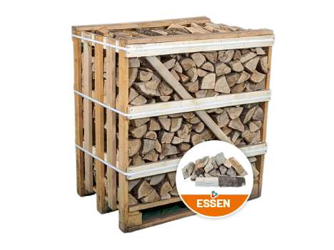Haardhout gestapeld kist halve pallet Essen