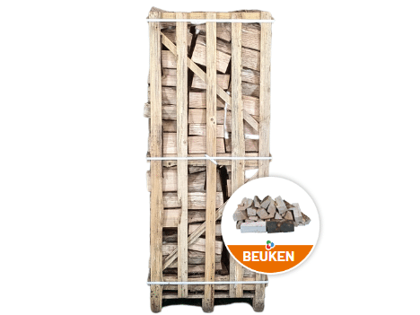 Haardhout kist gestapeld hele pallet Beuken