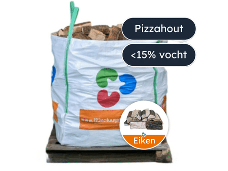 Pizza hout Eiken bigbag | 123natuurproducten.nl